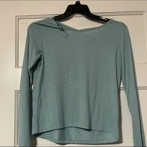 Teal H&M sparkly shirt